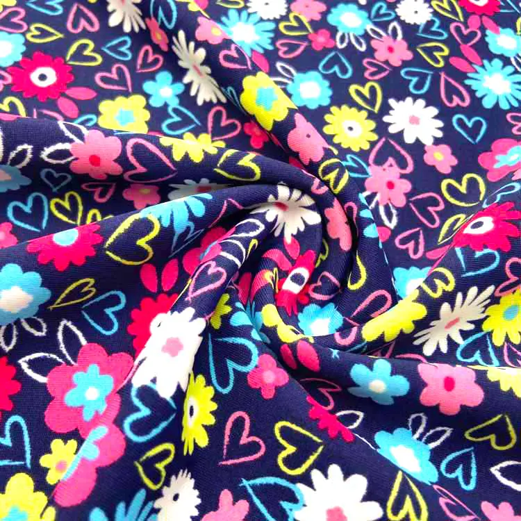COLORFUL BLOOM PRINTED SPANDEX FABRIC