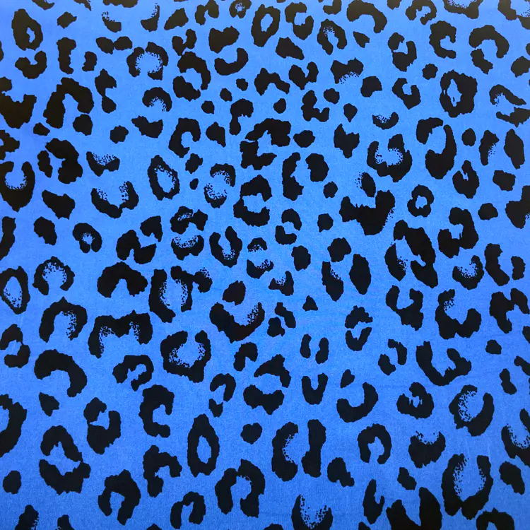 WILD ANIMAL PRINTED BLUE JERSEY FABRIC