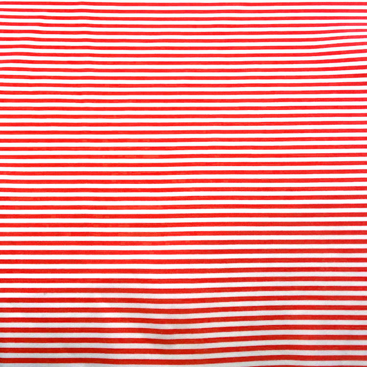 RED AND WHITE STRIPED JERSEY FABRIC