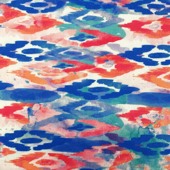 CHEVRON CORAL PRINTED POLYESTER FABRIC