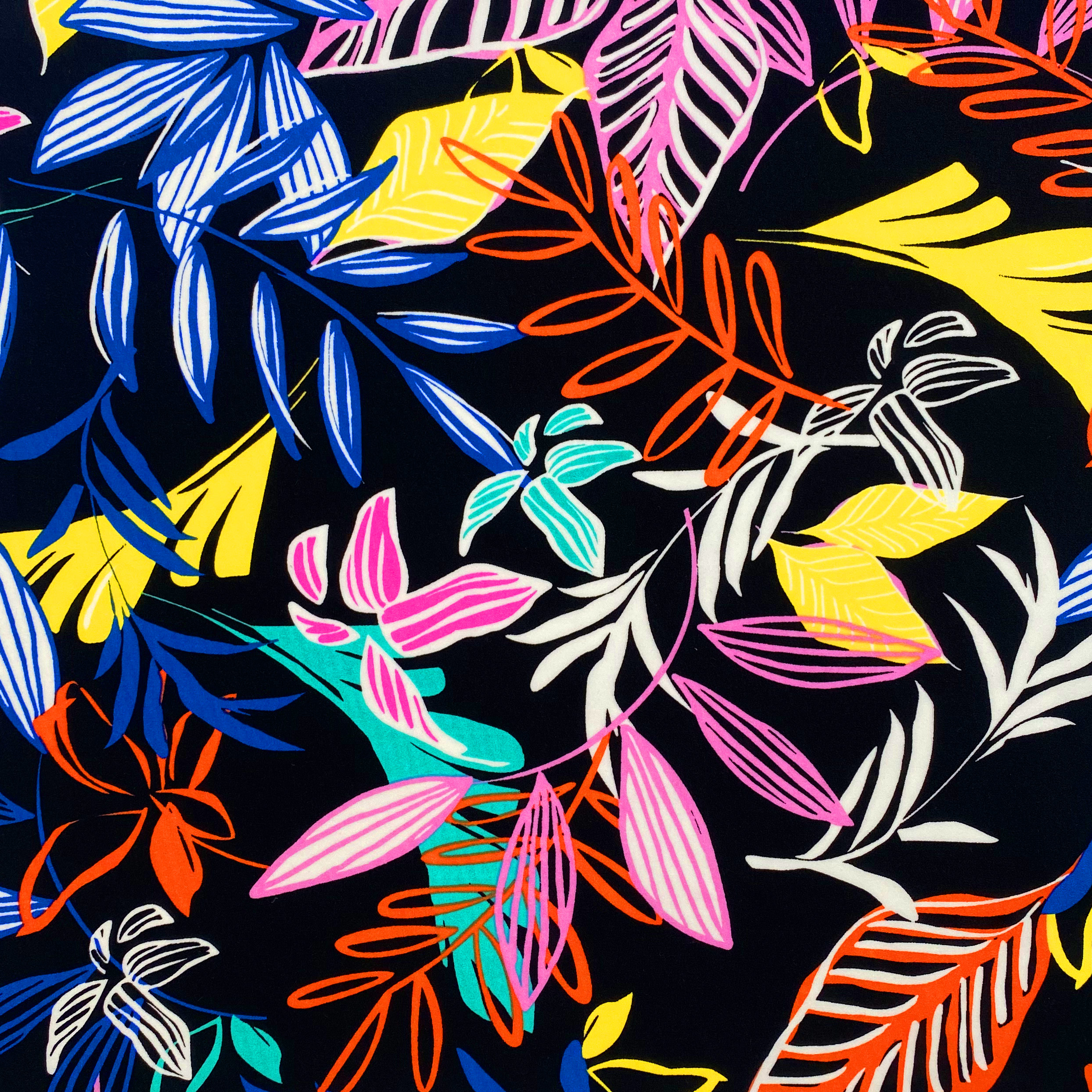 LEAF PRINTED INTERLOCK NYLON FABRIC