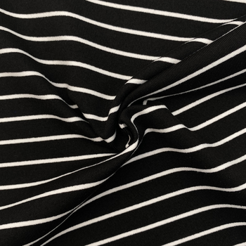 BLACK AND WHITE STRIPED SINGLE JERSEY
