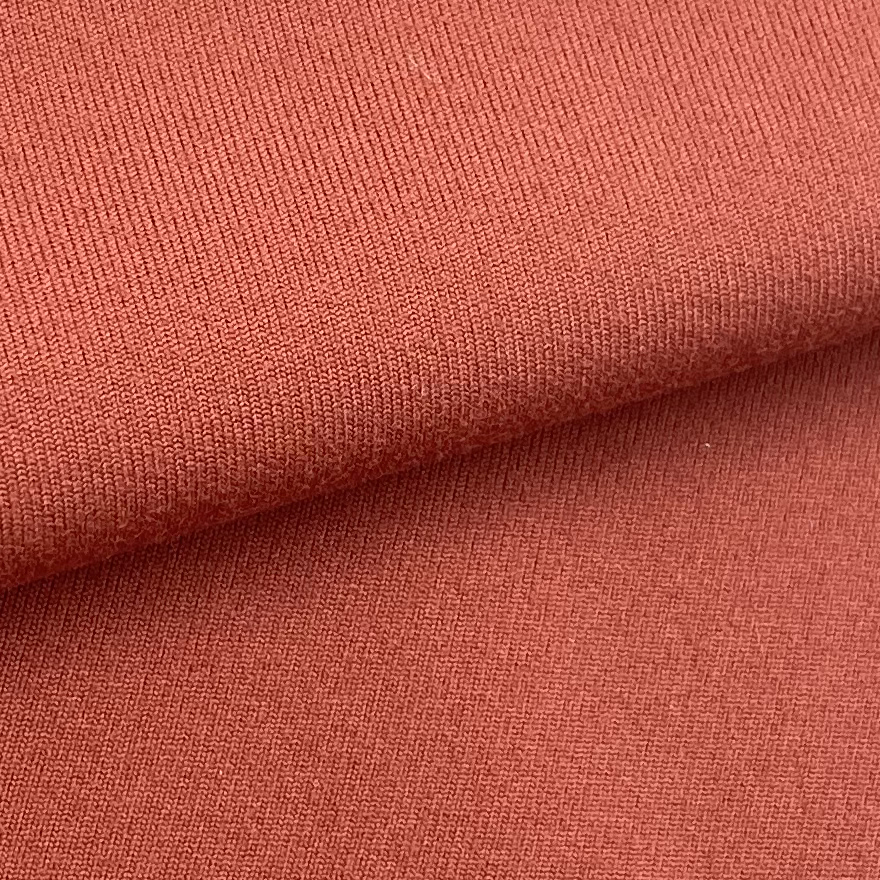 BRICK RED INTERLOCK FABRIC